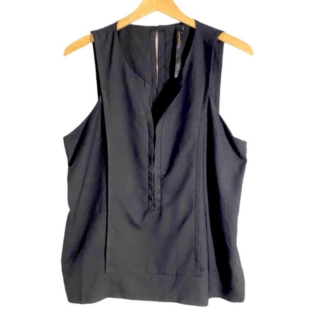 Renee C. Split Neck Sleeveless Top, Size Large